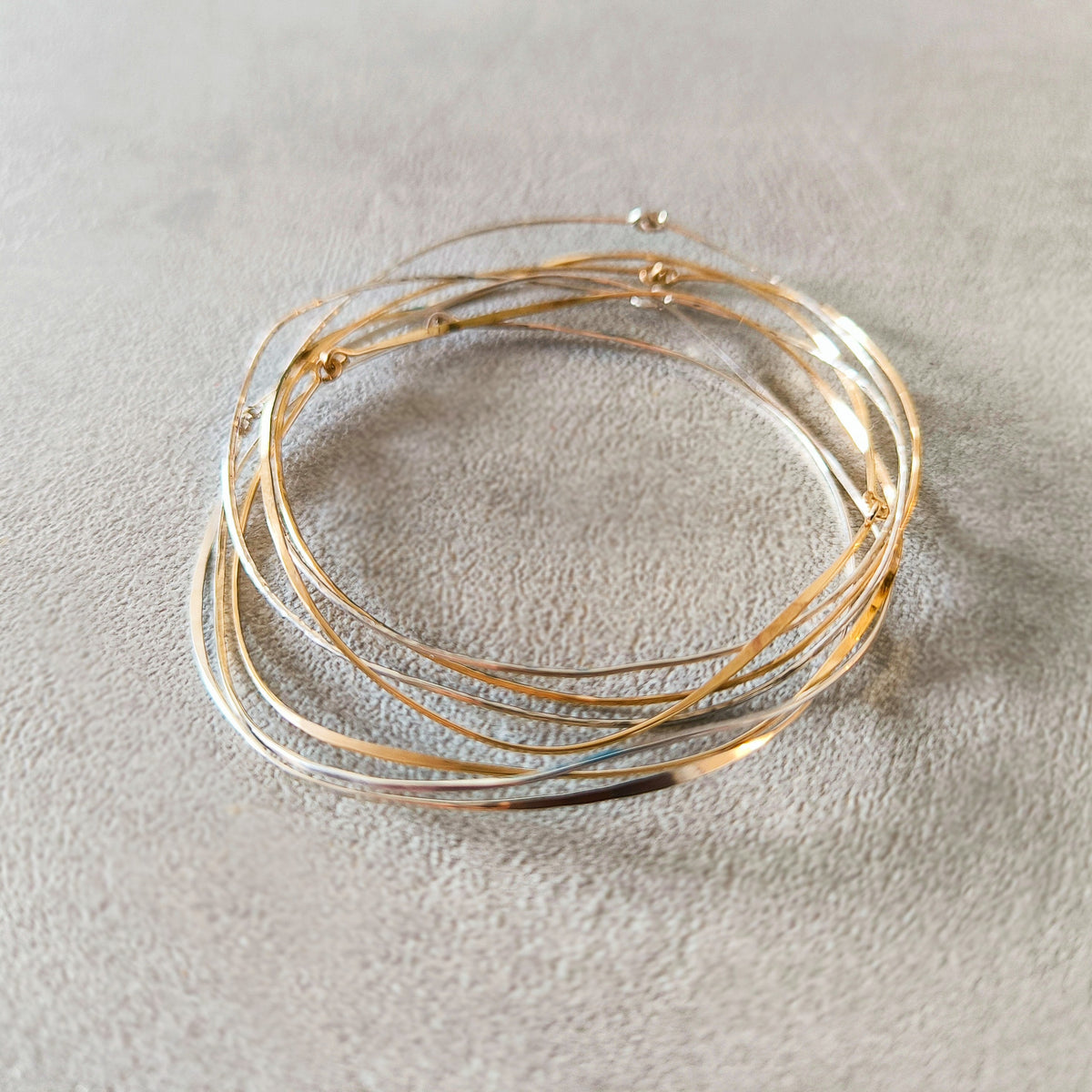 Bracelet semainier texturé or et argent
