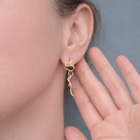 Boucles d'oreilles pendantes serpent