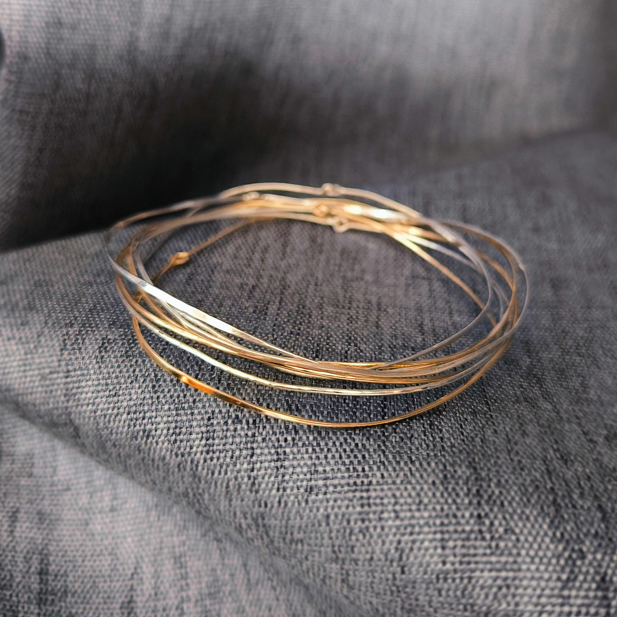 Bracelet semainier texturé or et argent