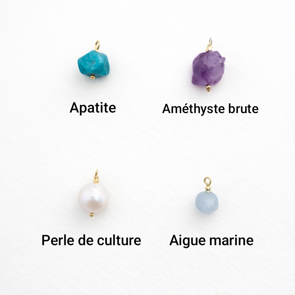 Bracelet jonc fin semainier texturé avec pendant