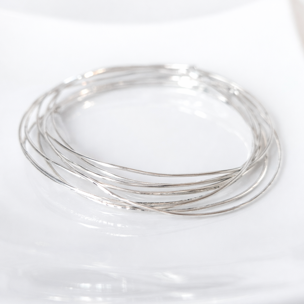 Bracelet semainier texturé en argent 925