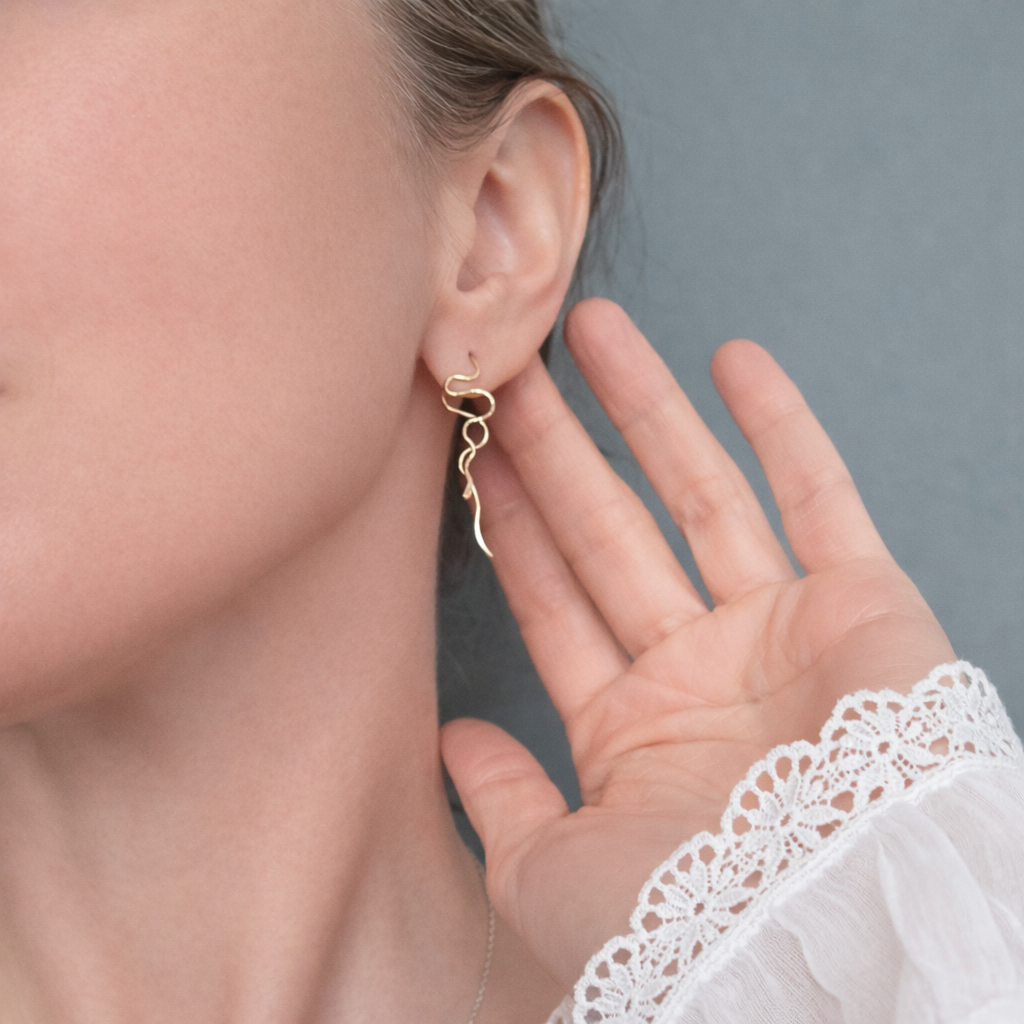Boucles d'oreilles pendantes serpent